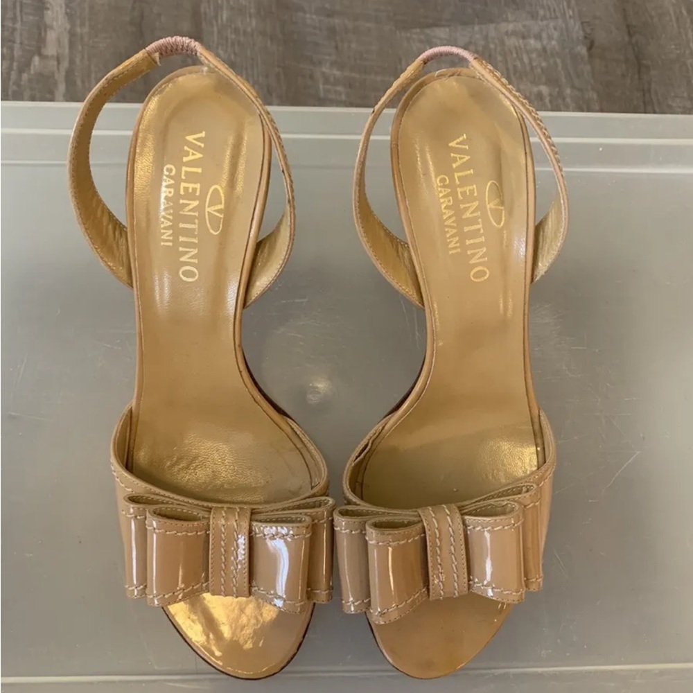 Valentino leather brown Slingback heels